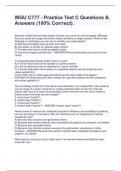 WGU C777 - Practice Test C Questions & Answers (100% Corrrect).