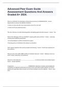 Advanced Peer Exam Guide Assessement Questions And Answers Graded A+ 2024.