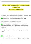 PCE Certified Breastfeeding Counselor Exam Study Guide Questions and Answers (2024 / 2025) (Verified Answers)