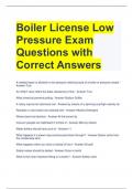 Boiler License Low  Pressure Exam  Questions with  Correct Answers