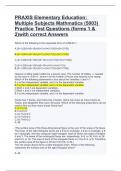 Math Praxis Elementary Education - Mathematics (5003) Study Guide & Practice Final Exam Quiz Questions with Answers