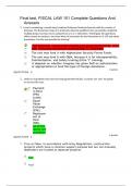 Final test, FISCAL LAW 101 Complete Questions And Answers