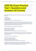 CDR RD Exam Practice Test 1 Questions and Answers All Correct