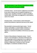 Az Optometry Law Exam Questions With 100% Correct Answers 2024