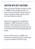 CMY3706 WITH BEST SOLUTIONS  Phillips (in Van Heerden, 2017) defines kidnapping for ransom as - ANSWER-the "taking and holding of a person in an unknown location for the intention of seeking some form of concession, regardless of whether a monetary, po