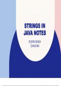 Class notes Strings in Java