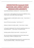 ADMINISTRATORS (Updated) EXAM QUESTIONS 100% CORRECT RATED A (MISSOURI STATE UNIVERSITY)