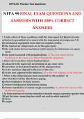 NFPA 99 FINAL EXAM QUESTIONS AND ANSWERS WITH 100% CORRECT ANSWERS.