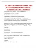 LIFE AND HEALTH INSURANCE EXAM 100%  VERIFIED INFORMATION YOU NEED TO  PASS (MISSOURI STATE UNIVERSITY)