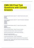 CMN 350 Final Test Questions with Correct Answers