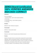 BEST REVIEW ABMDI Board Certification 100% VERIFIED ANSWERS  2024/2025 CORRECT