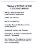 A LEVEL CHEMISTRY WITH VERIFIED QUESTIONS AND ANSWERS  Weak acid - an acid that is only slightly ionised/dissociated in aqueous solution  Oxidation - loss of electrons  Reduction - gain of electrons  Ionic bonding - The electrostatic attraction between op