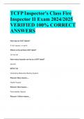 TCFP Inspector's Class Fire  Inspector II Exam 2024/2025  VERIFIED 100% CORRECT  ANSWERS