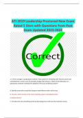 ATI 2019 Leadership Proctored New Exam  Rated 5 Stars with Questions from Past  Exam Updated 2023-2024