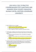 2024 WGU C202 70 PRACTICE COMPREHENSION TEST QUESTIONS AND ANSWERS FROM SOURCE MANAGING HUMAN CAPITAL WESTERN GOVERNORS UNIVERSITY