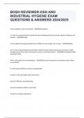 BOSH REVIEWER-OSH AND INDUSTRIAL HYGIENE EXAM QUESTIONS & ANSWERS 2024/2025