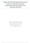 SNHU CYB-220 T3267 Network Security 6-2 Project Two Submission Network Segmentation Strategy Southern New Hampshire University