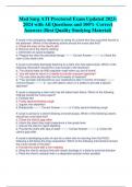 Med Surg ATI Proctored Exam Updated 2023- 2024 with All Questions and 100% Correct  Answers (Best Quality Studying Material)