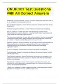 CNUR 301 Test Questions with All Correct Answers