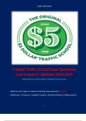 5 Dollar Traffic School Exam Questions and Answers/ Updated 2024-2025. 