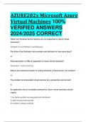 AZURE202x Microsoft Azure Virtual Machines 100%  VERIFIED ANSWERS  2024/2025 CORRECT RATED A++ 