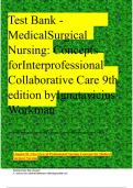 Test Bank - MedicalSurgical  Nursing: Concepts  forInterprofessional  Collaborative Care 9th  edition byIgnatavicius  Workman Test Bank - Medical-Surgical Nursing: Concepts for Interprofessional Collaborative Care 9eStuvia.com - T