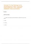 Test bank For Oral Pathology for the Dental Hygienist 8th edition. Final Exam. QUESTIONS WITH 100% VERIFIED ANSWERS. PASS GUATANTED