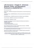 Life Insurance - Chapter 6 - Arkansas Statutes, Rules, and Regulations Pertinent to Life(RATED A+)