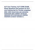 ALF Core Training ALF CORE EXAM Study Questions and answers for ALF core training test for Florida