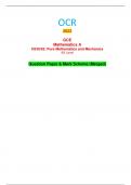 OCR 2023 GCE Mathematics A H230/02: Pure Mathematics and Mechanics AS Level Question Paper & Mark Scheme (Merged)