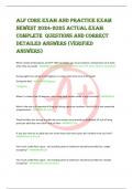 ALF CORE EXAM AND PRACTICE EXAM  NEWEST 2024-2025 ACTUAL EXAM  COMPLETE QUESTIONS AND CORRECT  DETAILED ANSWERS (VERIFIED  ANSWERS)