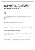 Air Assault Phase 1 Written Test 2024 EXAM QUESTIONS AND ANSWERS ALREADY GRADED A+