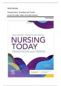 Test Bank - Nursing Today: Transition and Trends, 11th Edition (Zerwekh, 2023), Chapter 1-26 | All Chapters