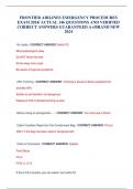 FRONTIER AIRLINES EMERGENCY PROCEDURES EXAM 2024/ ACTUAL 146 QUESTIONS AND VERIFIED CORRECT ANSWERS GUARANTEED A+/BRAND NEW 2024