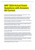 NRF 2024 Actual Exam Questions with Answers All Correct 