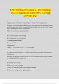 CSN Nursing 101 Exam 2--The Nursing Process Questions With 100% Correct Answers 2024