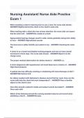 Package Deal for CNA - Certified Nursing Assistant / ALL CHAPTERS BUNDLED HERE!! Questions & Answers 2024/2025(A  GRADED 100% VERIFIED).