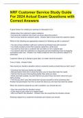 NRF Customer Service Study Guide For 2024 Actual Exam Questions with Correct Answers 