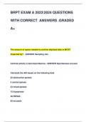 BRPT EXAM A 20232024 QUESTIONS  WITH CORRECT ANSWERS .GRADED  A+