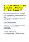 NRF Customer Service 100 Questions and Answers 2024 Exam Graded A+