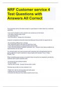 NRF Customer service 4 Test Questions with Answers All Correct 