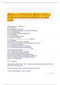 MATH-11 STATISTICS MEGA STUDY a guide of answered solutions to pass exam.