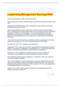 Leadership,Management Nursing HESI.