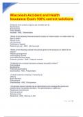 Wisconsin Accident and Health Insurance Exam 100% correct solutions