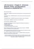 Life Insurance - Chapter 6 - Arkansas Statutes, Rules, and Regulations Pertinent to Life(RATED A+)