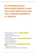 ATI PHARMACOLOGY  PROCTORED NEWEST EXAM  2024 WITH QUESTIONS AND  100% VERIFIED ANSWERS,  A+ GRADED  Medications for Infection: Aminoglycosides - ANS-Gentamcin - fights infection - C: pregnancy, renal issues - AE: Ototoxicity, nephrotoxicity, hypersensiti