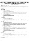 CHEM 103 Lab Report 6 Bonding by BP, solubilit (GRADED A) Latest Update (100% Correct Elaborations)