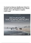 Test Bank for Behavior Modification What It Is and How to Do It 11th Edition by Garry Martin Joseph J. Pear | All Chapters| Complete Latest Guide. 