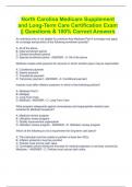 North Carolina Medicare Supplement and Long-Term Care Certification Exam || Questions & 100% Correct Answers