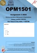 OPM1501 Assignment 3 (COMPLETE ANSWERS) 2024 (839387) - DUE 8 July 2024 